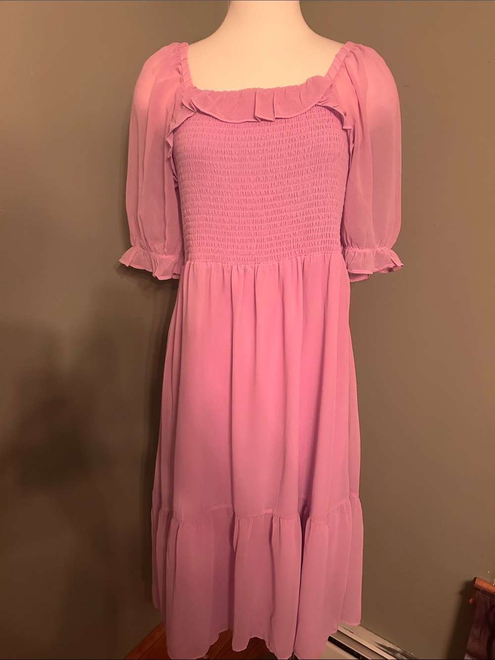1. State Lilac  Smocked Bodice Midi Dress